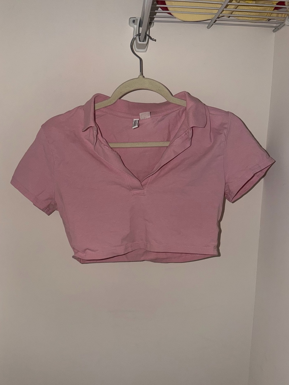 Divided Women’s Pink Cropped Polo Top